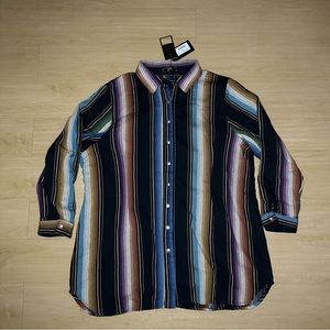 L&B Lucky & Blessed Cowboy Rodeo Shirt Western Vintage Metal Buttons 3XL